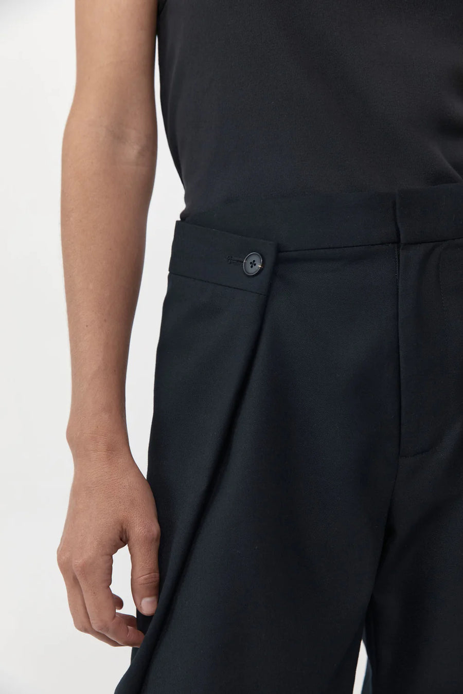 Agni Fold Detail Trousers Black
