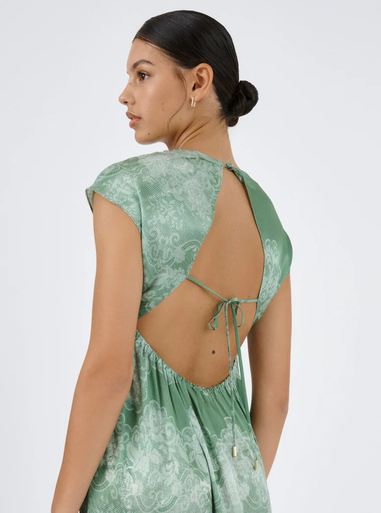 Roame Ceylon Dress Sari Lace Sage