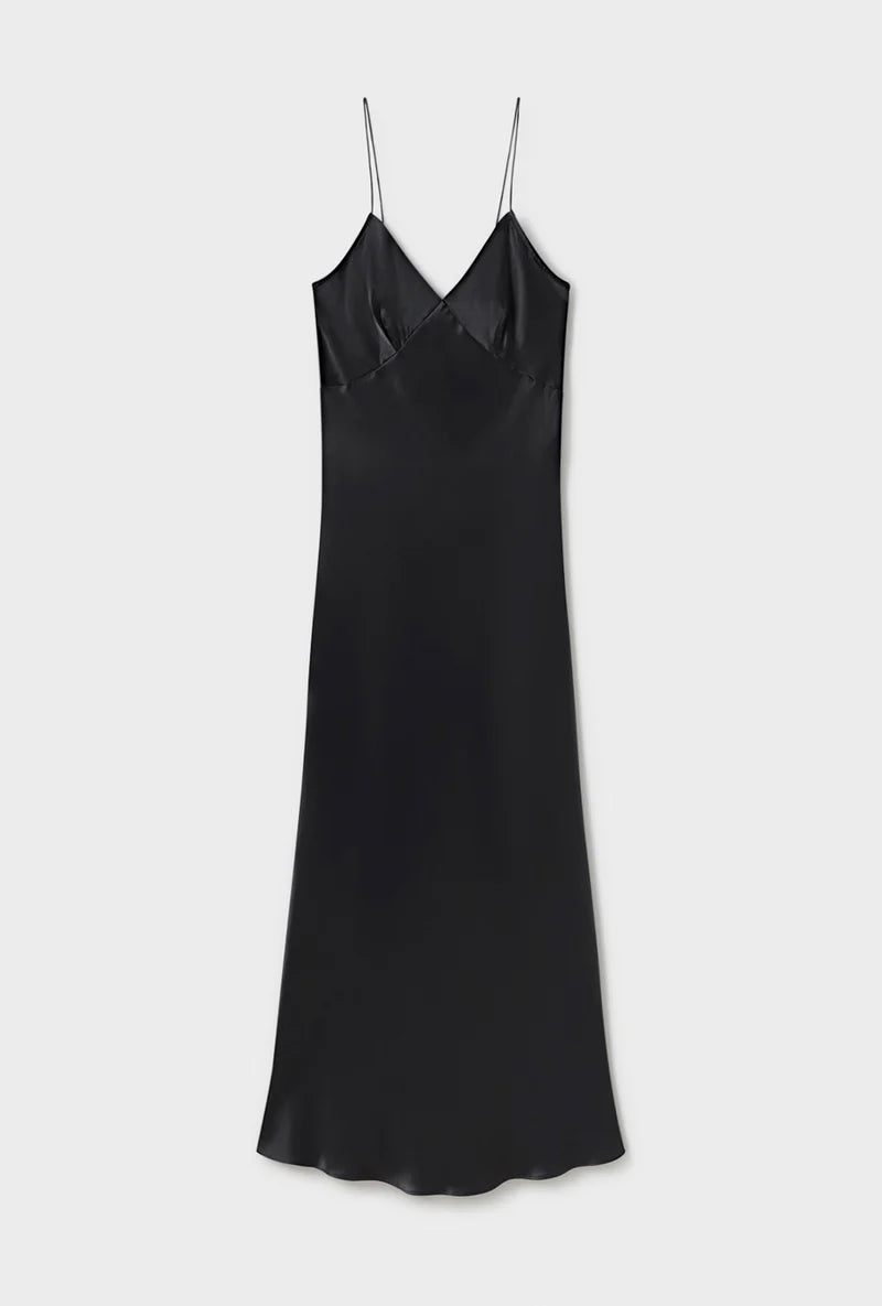Silk Laundry Deco Rouleau Dress Black