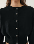 Silk Laundry Cropped Cargdian Black