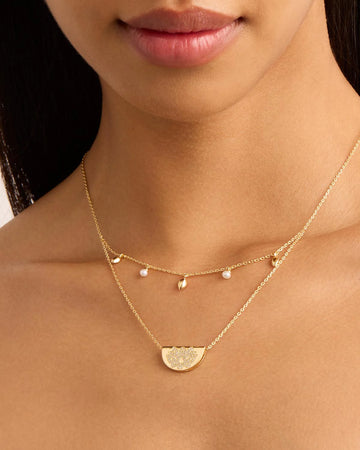 Peace Lotus Necklace 18k Gold