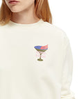 Soda Martini Crewneck Sweater Aged White