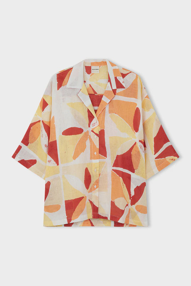 Zephyr Sunset Tile Linen Shirt