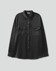Silk Laundry Boyfriend Shirt Black