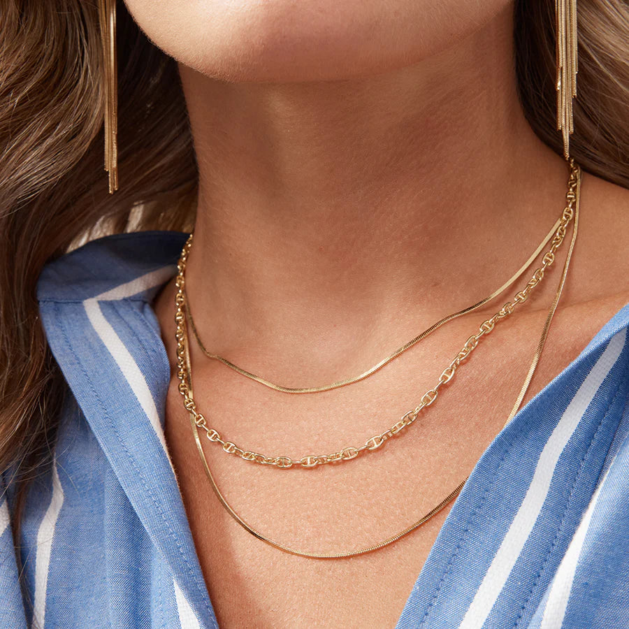 Jolie & Deen 2 Layer Snake Chain Necklace Gold