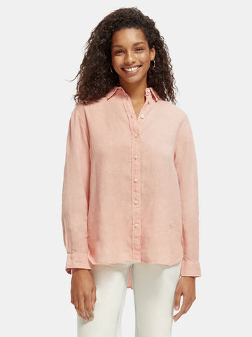 Scotch and Soda Natural Dyed Oversized Linen Blush Peach