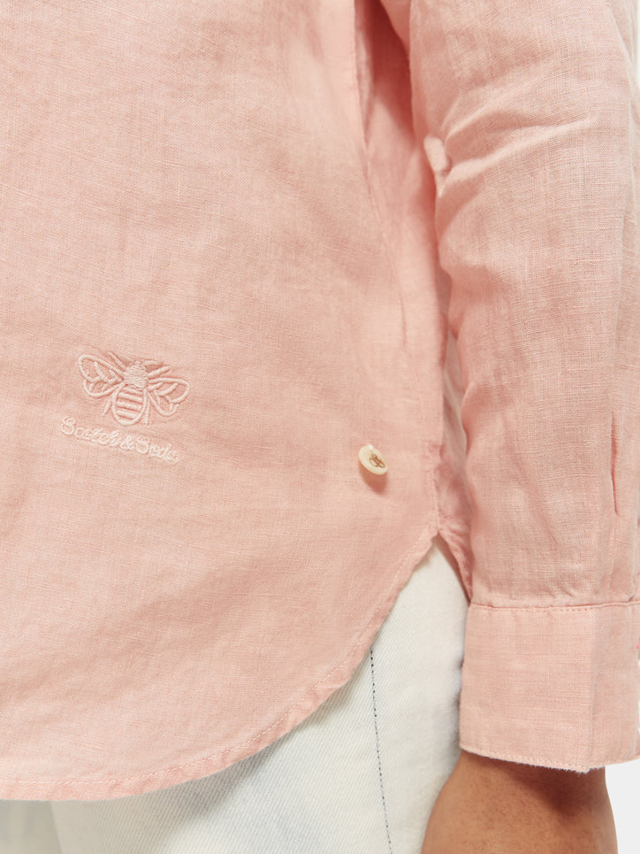 Scotch and Soda Natural Dyed Oversized Linen Blush Peach