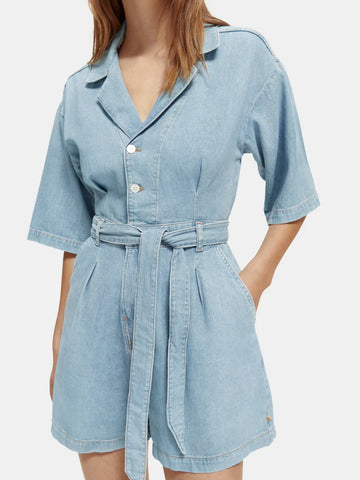 Scotch and Soda Worked Out Denim Jumpsuit