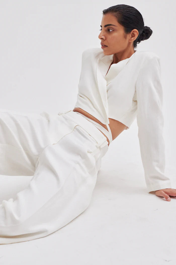 Second Female Lino Trousers Antique White