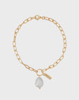 Murkani Aphrodite Goddess Pearl Drop Bracelet Gold