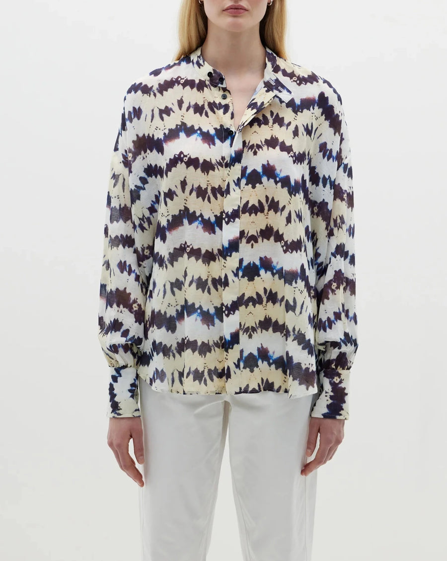 Bassike Printed Open Neck Shirt