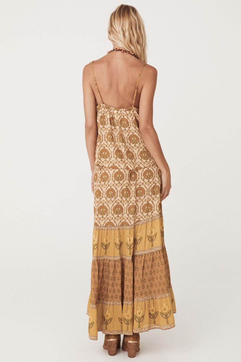Spell Chateau Maxi Skirt Champagne
