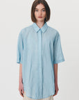 Rowie Faye Silk Shirt Baby Blue