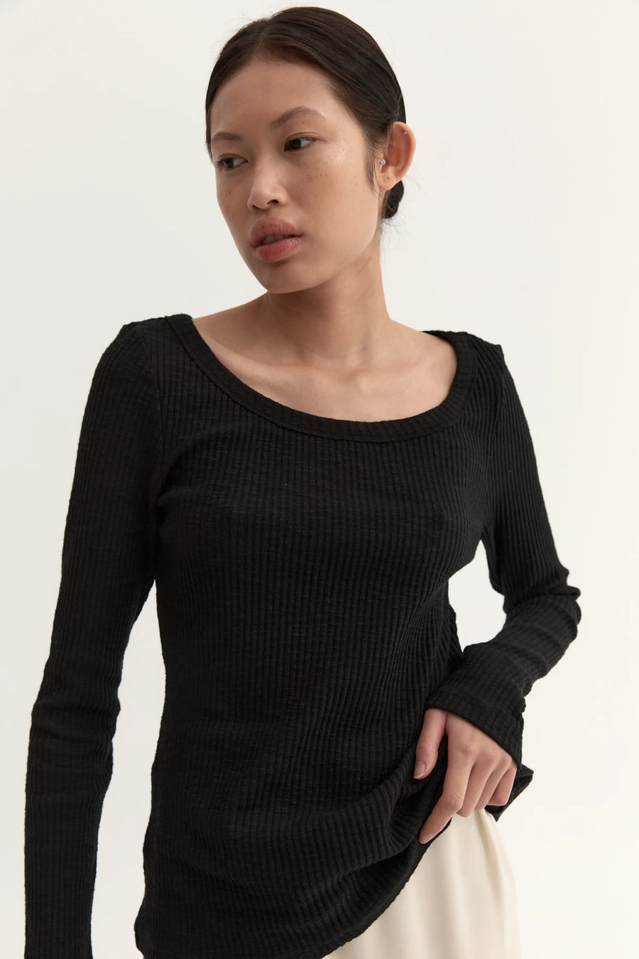 Hyde and Stone Tove Knit Long Sleeve Black