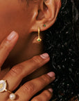 Murkani Wandering Soul Green Onyx Huggie Earrings