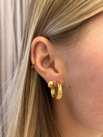 Bijoux Ear Hoop Stud Melt Gold