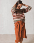 Indi and Cold Multicoloured Motif Jumper Taupe