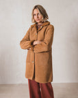 Indi and Cold Maxi Coat Contrasting Piping Cuero
