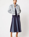 Once Was Stella Faux Fur Bomber Ice Blue