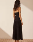 Shona Joy Isola Strapless Ruched Midi Dress Black