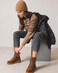 Indi and Cold Recycled Melange Knitted Beanie Hat Camel
