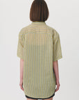 Rowie Faye Striped Oversized Shirt Pistachio