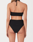 Zulu and Zephyr Black Textured Waisted Full Brief