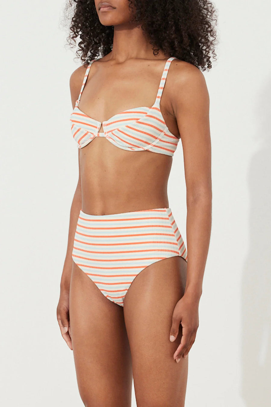 Zulu and Zephyr Chilli Stripe Textured Waisted Full Brief