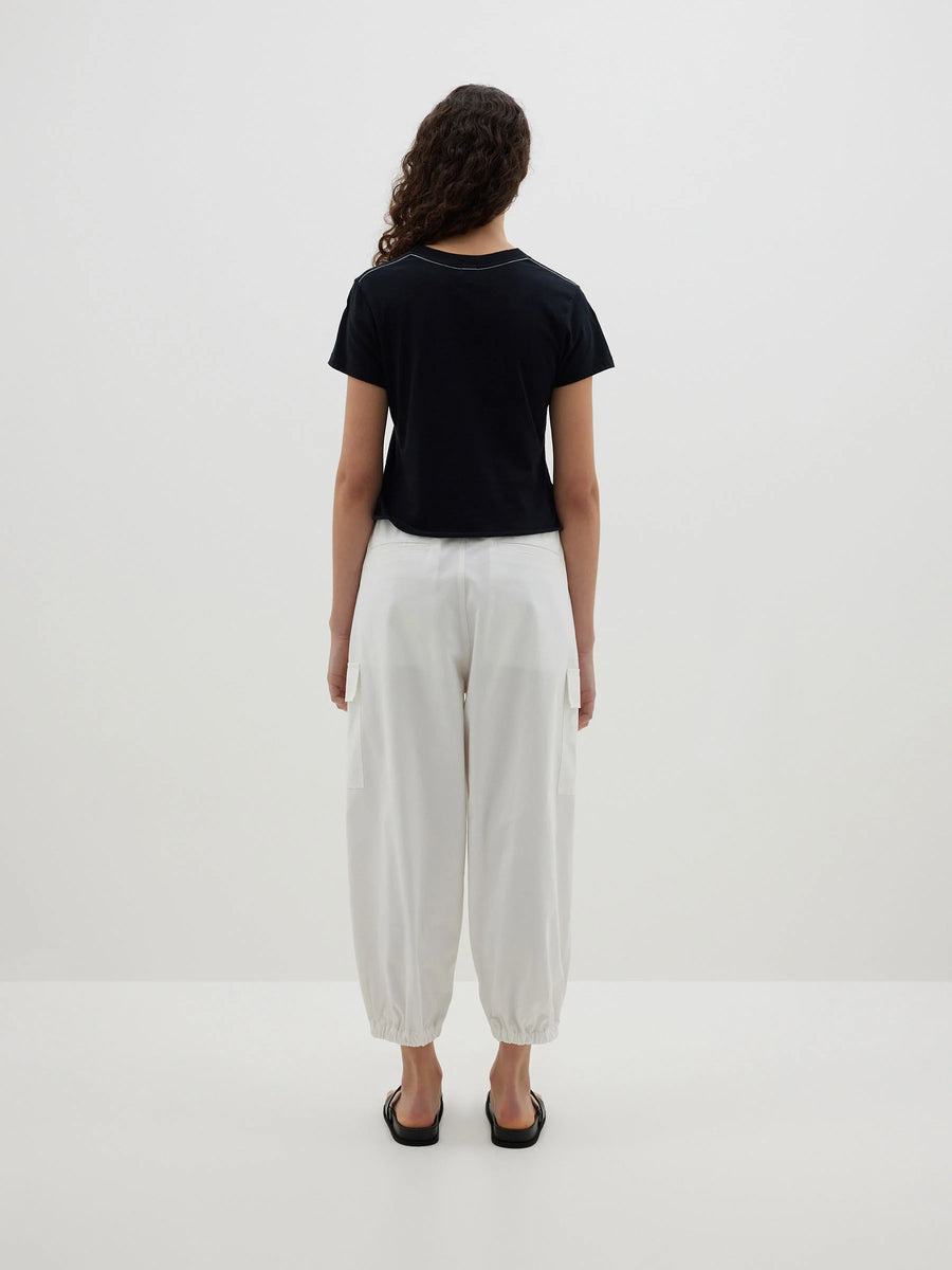 Bassike Cotton Canvas Cargo Pant White