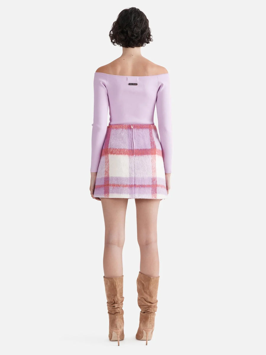 Ena Pelly Evie Luxe Knit Long Sleeve Top Orchid