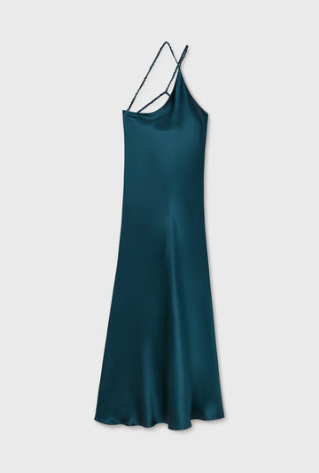 Silk Laundry Slope Dress Teal