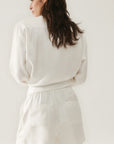 Silk Laundry Twill Slouch Shorts White