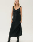 Silk Laundry Deco Ruched Dress Black