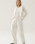 Silk Laundry Twill slouch Pants White