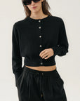 Silk Laundry Cropped Cargdian Black
