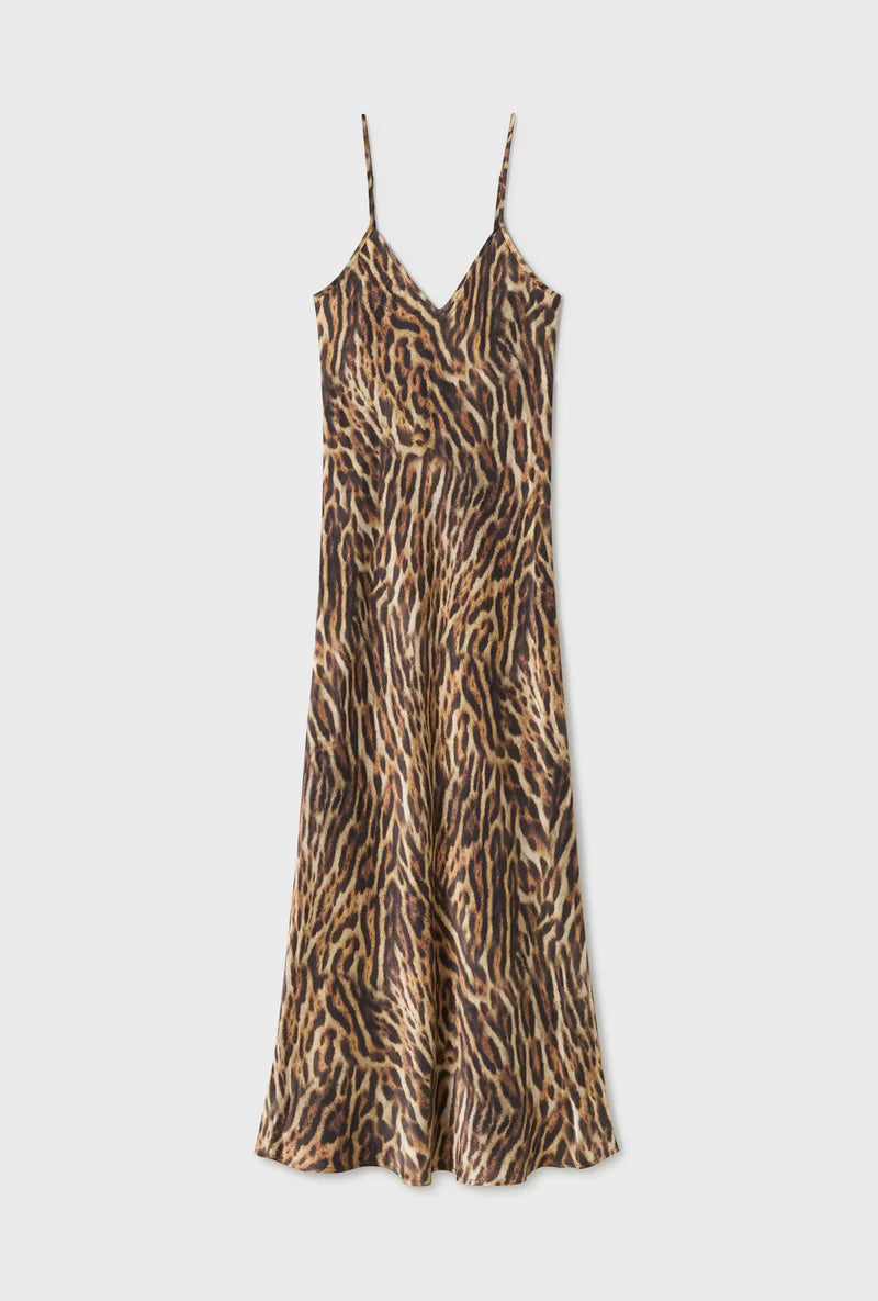 Silk Laundry 90s Slip Dress Leopard
