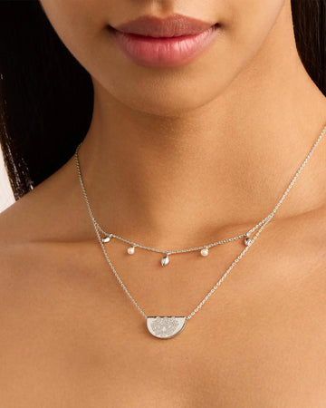 By Charlotte Live In Peace Lotus Necklace Sterling Sliver