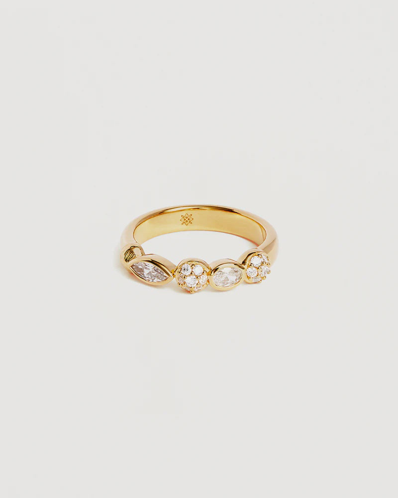 By Charlotte 18k Gold Vermeil Protection of Eye Crystal Ring