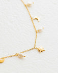 Indigo and Wolfe Moonstruck Necklace Gold