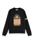 Scotch & Soda Regular Fit Organic Cotton Clover Sweater Black