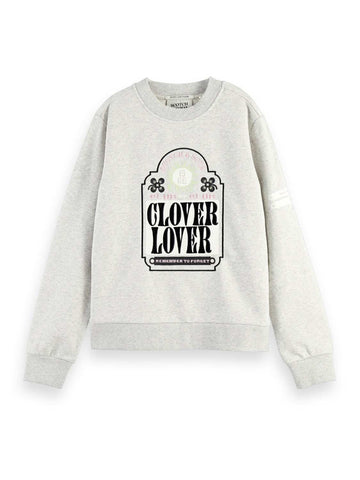 Scotch & Soda Regular Fit Organic Cotton Clover Sweater Grey Melange