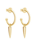 Murkani Small Hoop Earrings with Dagger Pendant - Gold