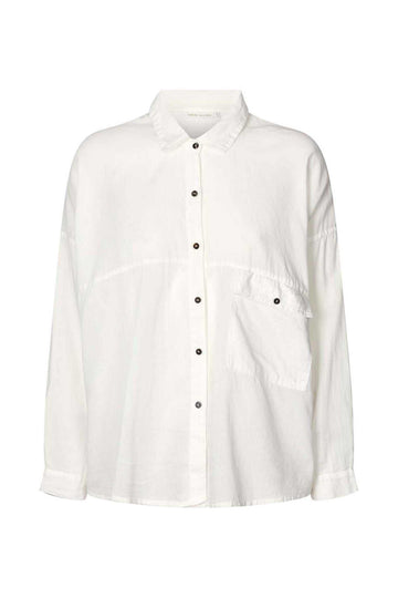 Rabens Saloner Astrid Cotton Pocket Shirt WhiteRabens Saloner Astrid Cotton Pocket Shirt White