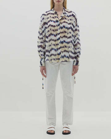 Bassike Printed Open Neck Shirt
