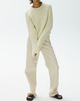 Bassike Ivory Open Back Fitted Knit