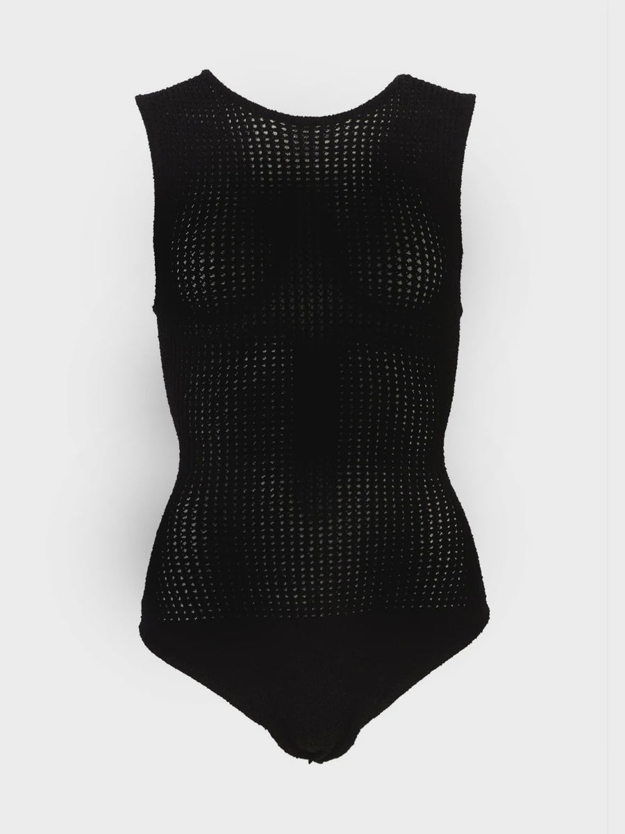 Ena Pelly Aria Crochet Bodysuit Black
