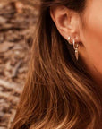 Murkani Small Hoop Earrings with Dagger Pendant - Gold