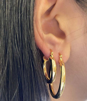 Milan Hoop Earring Gold 25mm