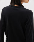 Bassike Regular Scoop Hem Long Sleeve T/Shirt Black