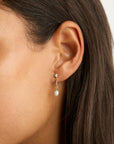 By Charlotte Embrace Stillness Pearl Drop Earrings Gold